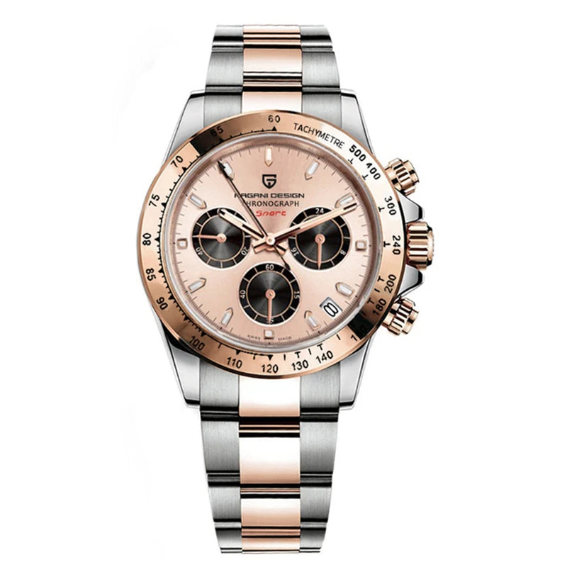 PAGANI DESIGN 2023 New Black Mens Watches Brand Luxury Quartz Watch For Men Chronograph Sports Waterproof Luminous Reloj Hombre