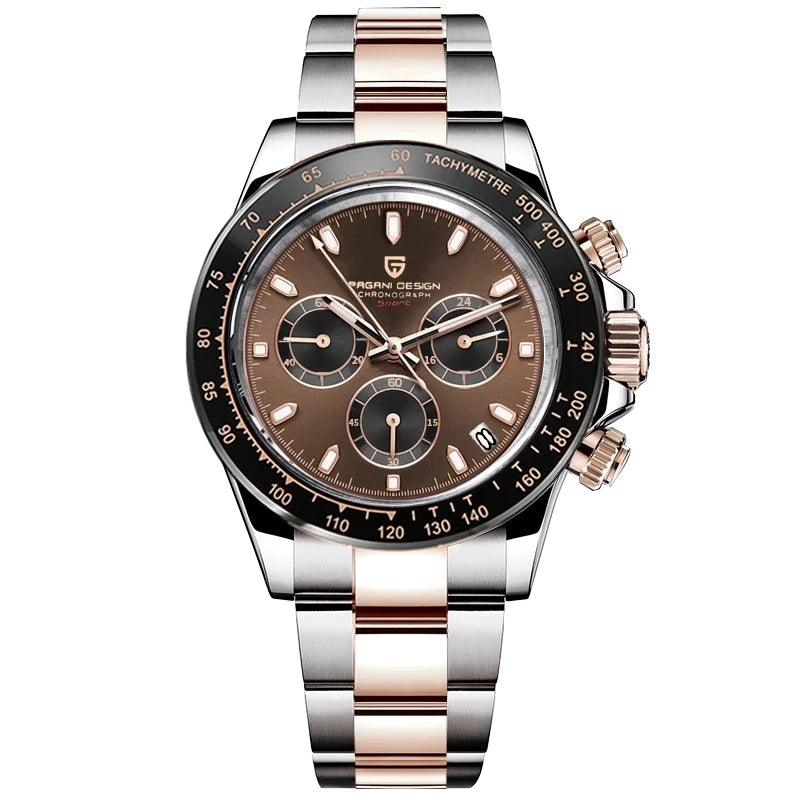 PAGANI DESIGN 2023 New Black Mens Watches Brand Luxury Quartz Watch For Men Chronograph Sports Waterproof Luminous Reloj Hombre