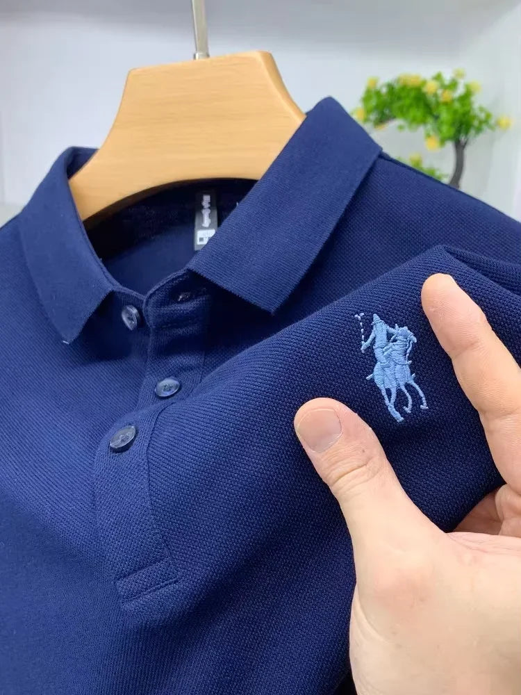 Cotton Breathable Short Sleeve T-shirt Men Luxury Brand Embroidery Loose Relaxed Summer Fashion Business Paul POLO Shir