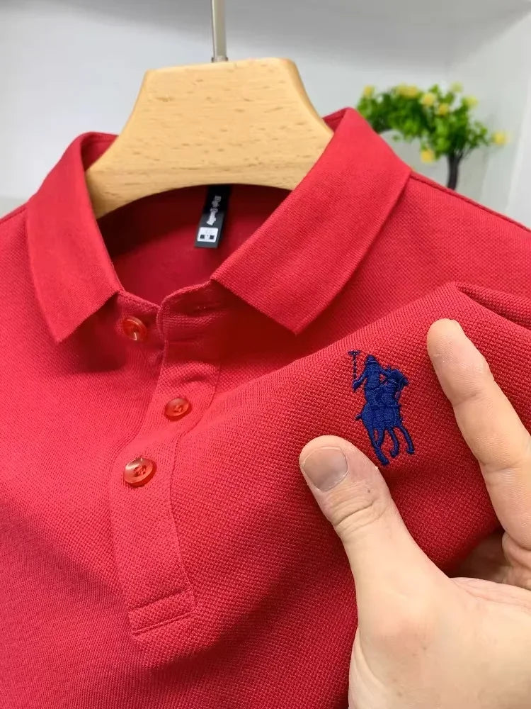 Cotton Breathable Short Sleeve T-shirt Men Luxury Brand Embroidery Loose Relaxed Summer Fashion Business Paul POLO Shir