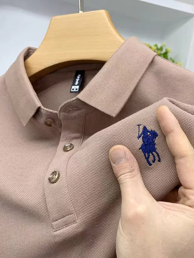 Cotton Breathable Short Sleeve T-shirt Men Luxury Brand Embroidery Loose Relaxed Summer Fashion Business Paul POLO Shir