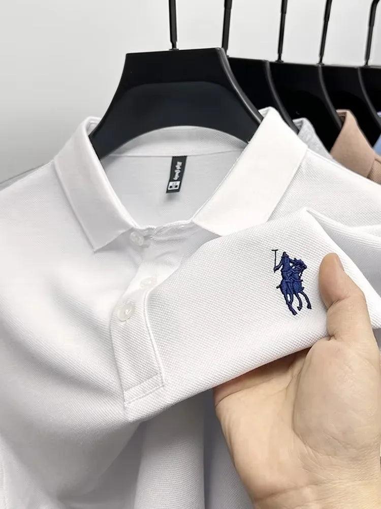 Cotton Breathable Short Sleeve T-shirt Men Luxury Brand Embroidery Loose Relaxed Summer Fashion Business Paul POLO Shir