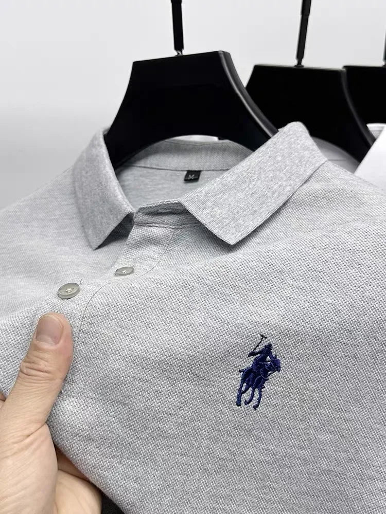 Cotton Breathable Short Sleeve T-shirt Men Luxury Brand Embroidery Loose Relaxed Summer Fashion Business Paul POLO Shir