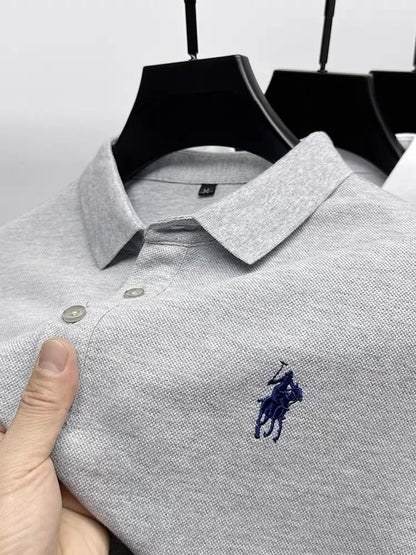 Cotton Breathable Short Sleeve T-shirt Men Luxury Brand Embroidery Loose Relaxed Summer Fashion Business Paul POLO Shir