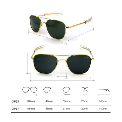 AO Sunglasses Polarized Lens Man Woman USA Army Military Aviation Pilot Sunglasses Luxury Brand Retro Titanium Frames