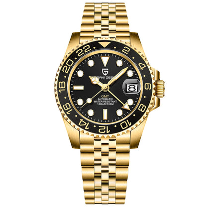 New PAGANI DESIGN PD-1662 V5 Men Mechanical Watch Luxury Ceramic Bezel Automatic Watch 10bar Waterproof Sapphire Glass GMT Watch