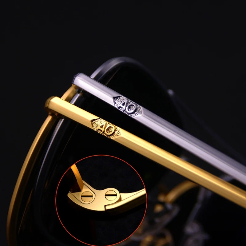 AO Sunglasses Polarized Lens Man Woman USA Army Military Aviation Pilot Sunglasses Luxury Brand Retro Titanium Frames