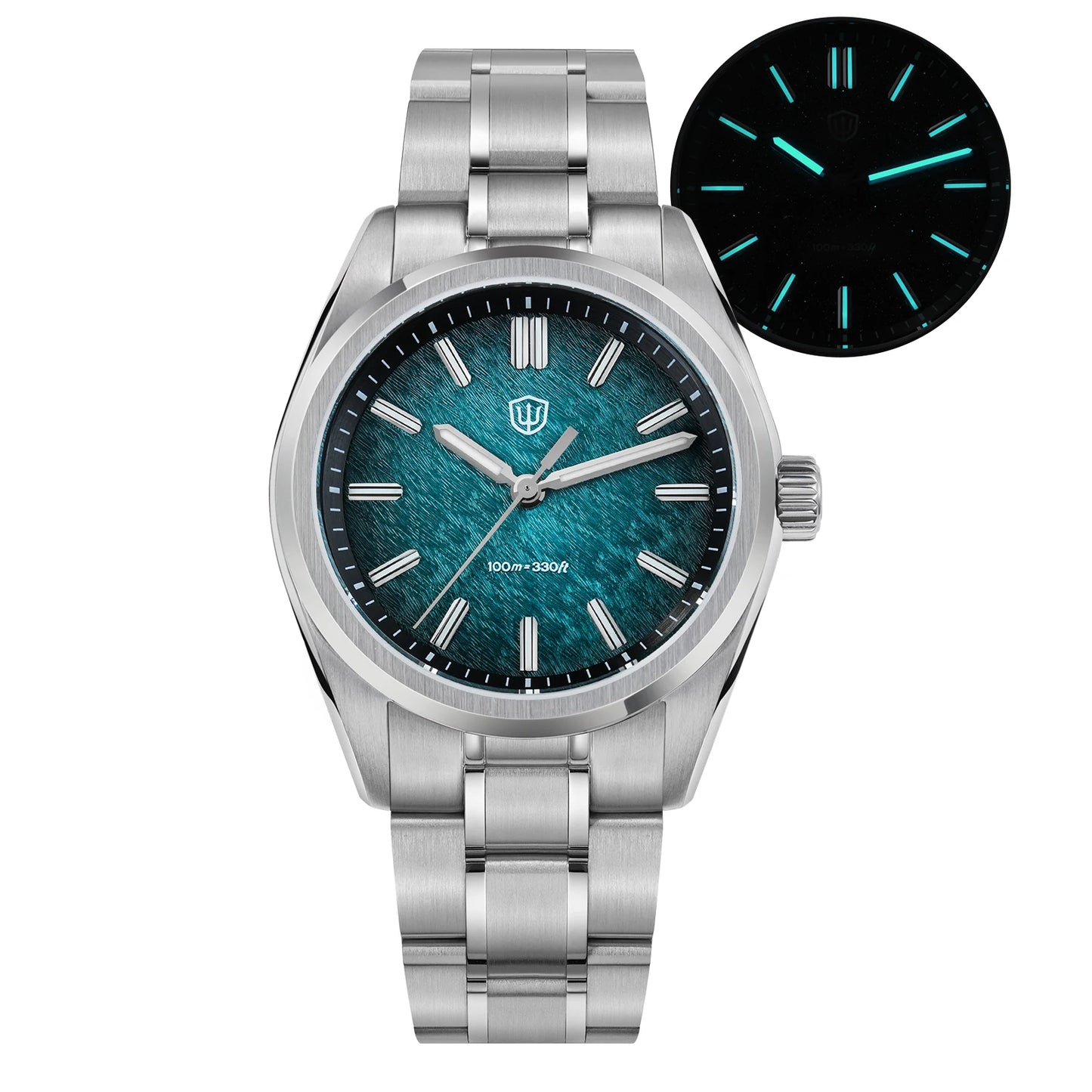 Watchdives WD0003B ‌Aventurine Dial Watch VH31 Quartz Movement Sapphire Crystal BGW9 Luminous 100m Waterproof 36mm Vintage Watch