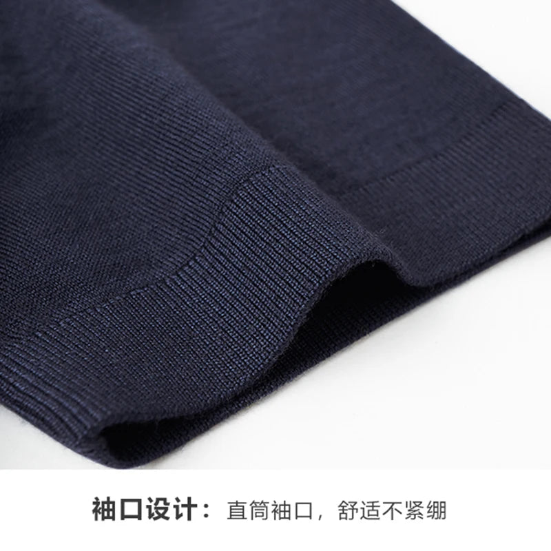 Men's fine spun wool mulberry silk Polo collar short sleeved men's wool knitted short sleeved T-shirt for spring and summer