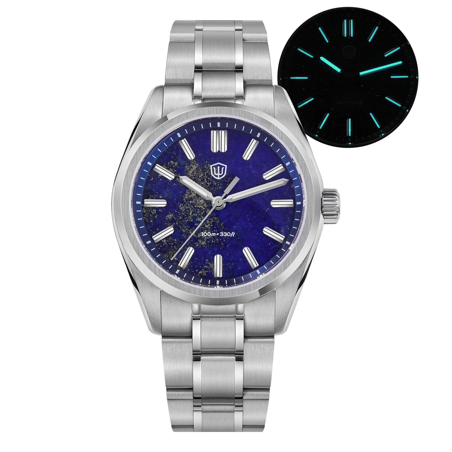 Watchdives WD0003B ‌Aventurine Dial Watch VH31 Quartz Movement Sapphire Crystal BGW9 Luminous 100m Waterproof 36mm Vintage Watch
