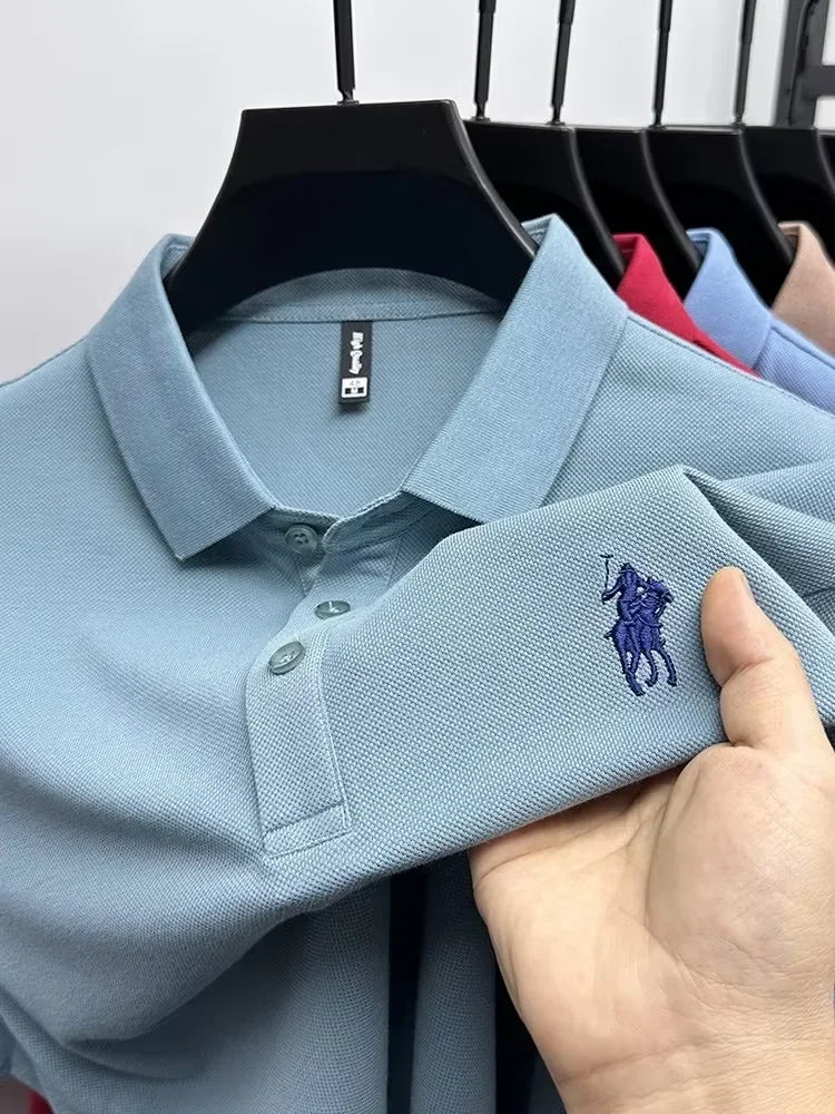 Cotton Breathable Short Sleeve T-shirt Men Luxury Brand Embroidery Loose Relaxed Summer Fashion Business Paul POLO Shir
