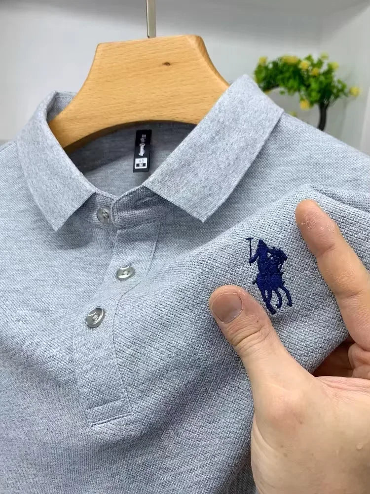 Cotton Breathable Short Sleeve T-shirt Men Luxury Brand Embroidery Loose Relaxed Summer Fashion Business Paul POLO Shir