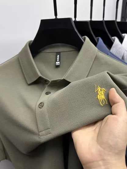 Cotton Breathable Short Sleeve T-shirt Men Luxury Brand Embroidery Loose Relaxed Summer Fashion Business Paul POLO Shir